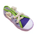 Maxbell Dog Chew Toy Exercise Playing Canvas Shoe Shape Tough Indestructible Tug Toy Purple