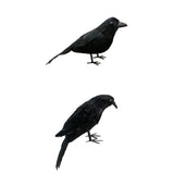 Maxbell 2x Artificial Realistic Birds Ravens Crows for Garden Halloween Decoration