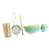 Maxbell 5Pcs Matcha Set Handmade Utensils Chinese Traditional Matcha Bowl with Spout Blue