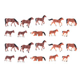 Maxbell 20 Pieces 1/87 HO Scale Painted Farm Animals Model Horse Train Layout Farm