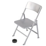 Maxbell 1/6 Scale Mini Folding Chair with Ashtray for Dolls Action Figures Silver