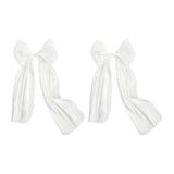 Maxbell 2 Pieces Satin Ribbons Gift Accessories Wide for Holiday Bridal Shower Party White