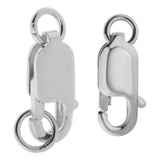 2 Pieces 925 Sterling Lobster Clasp Split Ring Jewelry Keychain DIY Platinum