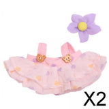 Maxbell 2xMini Doll Clothes Hair Accessory Dress up for Cloth Dolls Pendant Doll Dolls pink