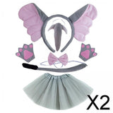 Maxbell 2xElephant Costume Set Easter Ears and Tail for Carnivals Holidays Stage Shows