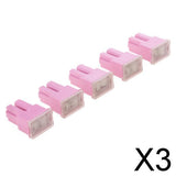 Maxbell 3x 5 Pieces Car FLF-S Standard Female Push In Cartridge Fuses 30AMP 32V Pink