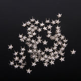 Maxbell 100pcs Silver Star Studs Nailheads 9mm+100pcs 2 Prongs Pyramid Studs 12mm Silver
