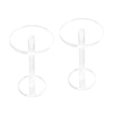 Maxbell 2x Pedestal Display Riser Stands Modern Acrylic Jewelry Display Rack Earring 9.5cm High