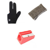 Maxbell Cloth Cue Shaft Burnisher &Stick Cue Tip Corrector +3 Finger Pool Billiard Glove