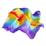 Maxbell Silk Belly Dance Fan 1.8M Long for Stage Performances Wedding Shows Carnival Style C