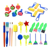 Maxbell 27pcs Early Learning Tools Painting Sponge Brushes Set Stamp DIY Tools Kids Children Toys Graffiti - Aladdin Shoppers