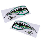 Maxbell 2 Pieces Large 3D Shark Teeth Mouth Sticker Kayak Fishing Boat Decals Green - Aladdin Shoppers