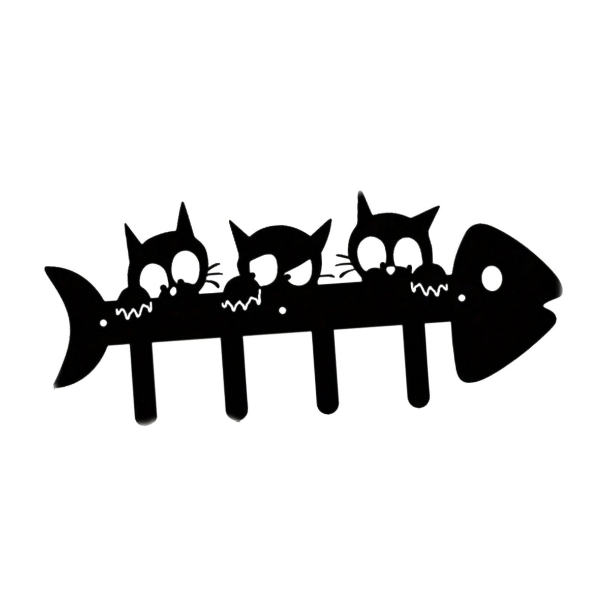 Cat Wall Hook Decorations Black Wall Mount Key Hook for Door Office Balcony