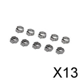 Maxbell 13x10 Pieces Single Ear Stainless Steel Hydraulic Fuel Hose Clamps 7.8mm-9.5mm