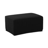 Maxbell Elastic Jacquard Storage Ottoman Cover Footstool Slipcover Protector Black