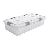 Under Bed Storage Box Basket Organizer Case for Dorm Room Wardrobe Apartment Height 20cm Blue Clear