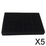 5xMen Women Bangle Bracelet Trays 40 Slot Compartment Box Showcase Black