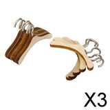Maxbell 3x10Pcs 1/6 BJD Clothing Rack Wooden Hanger Metal Hooks Closet Accessories