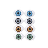 Maxbell 8pcs 12mm Iris Oval Hollow Plastic Doll Dollfie Eyes Eyeballs