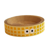 Maxbell Round Cat Scratching Board Luxury Pet Cat Lounge Bed for Cats Grinding Claws Yellow