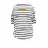 Maxbell Maxbell Pet Clothes Dog Cat Classic Stripe T-shirt Sweater Pet Autumn Apparel Gry S