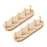 Maxbell 2 Set Nail Stands Training Fingernail Display Stands for Nail Salon Beginner Oval gold