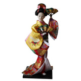 Maxbell 12inch Japanese Kimono Geisha Doll Kokeshi Handicraft Home Decoration Yellow Clothes - Aladdin Shoppers