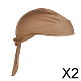 Maxbell 2xPolyester Anti-UV Wrap Tie Bandana Hat Pirate Scarf for Riding Cycling Brown