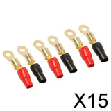 Maxbell 15x3 Pairs 1/0 AWG Car Audio Power Ground Wire Ring Terminal Connector Brass