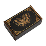 Maxbell Wooden Tarot Box Sliding Gift Rectangular Collectible Decorative Trinket Box Butterfly