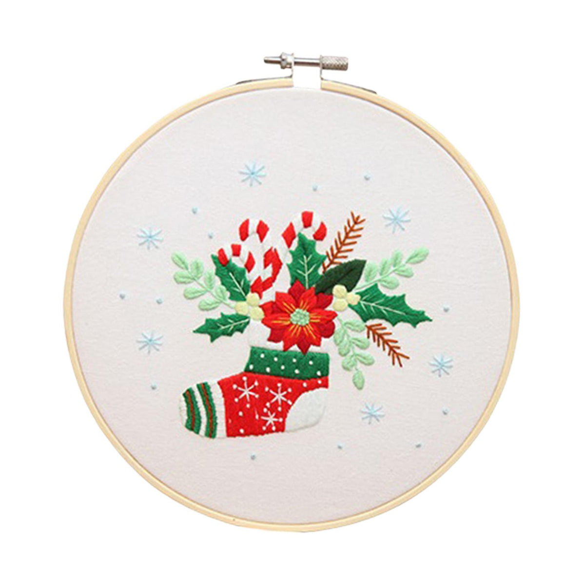 Maxbell Christmas Embroidery Kit for Beginner Handwork Art Handmade Sewing Craft Set Christmas Stocking
