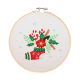 Maxbell Christmas Embroidery Kit for Beginner Handwork Art Handmade Sewing Craft Set Christmas Stocking
