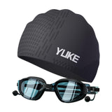 Maxbell Swim Goggles & Swim Cap Set Eyewear Comfortable Lightweight Swimming Goggles Black