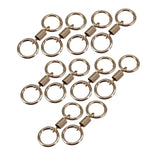 Maxbell 10x Double Ring Keychain Key Ring Holder for Necklaces Small Chain Connector Gold