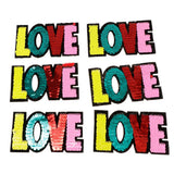Maxbell 6pcs Colorful LOVE Sequins Embroidery Patch Clothes Applique Sticker DIY - Aladdin Shoppers