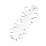 9x925 Sterling Silver Multi Strand Slide Clasps Jewelry Connectors 5 Strand