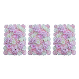 Maxbell 3 Pieces Artificial Flower Wall Panels Wedding Venue Decor Pink White