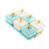 Maxbell Divided Snack Serving Bowls Candy Nut Serving Container for Party Home Fruit 3 Green 3 White