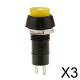 Maxbell 3xAuto Dashboard Boat SPST On-Off  Push Button Horn Switch -Yellow