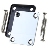 Maxbell 4xChrome Neck Plate w/ Screws For Fender Strat Electric Guitar
