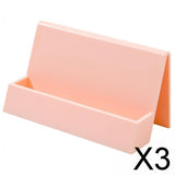 Maxbell 3xName Card Rack Durable Office Supplies Sturdy for Countertop Desk Desktop Pink