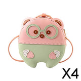 Maxbell 4xDIY Leather Crossbody Bag Kit Easy for Kids Leather Sewing Kits Pink