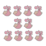 Maxbell Maxbell 10pcs Wooden Pink Infant Carriage Embellishments Card Making Baby Shower