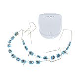 Maxbell Temporary Tooth Decorations with Hook with Box Metal Bracket Gift for Family light blue