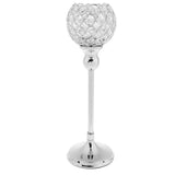 Maxbell 2pcs 35cm Globe Pillar Candle Holder Wedding Banquet Centerpiece Silver