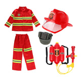 Maxbell Kids Firefighter Costume Suit Fireman Pretend Play Toy for Festival Carnival Hat With Eye Shield