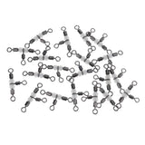 Maxbell 40pcs Stainless Steel 3 Way Triple Barrel Swivel Fishing Connector 23mm 28mm