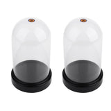 2x Acrylic Dustproof Cover Display Case Round Base for Action Figure 10x16cm