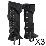 Maxbell 3xPirate Boot Cover Steampunk Renaissance Knight Warrior Costume Accessories Black