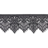 Maxbell 2x3YDS Eyelash Fringe Floral Lace Trim Wedding Doll Dress DIY Sewing Craft BLACK